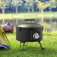 thumbnail image 4 of Blackstone Adventure Ready 15” Propane Fire Pit with Propane Tank Stand, Lava Rock, and Bulk Tank Adapter Hose, 4 of 6