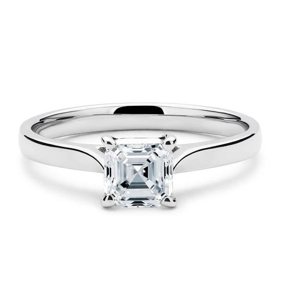 Sparkling Splendor: 2.5 Ct Asscher cut Moissanite Diamond Solitaire Engagement Ring in 925 Silver for Women