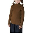 thumbnail image 3 of DxhmoneyHX Girls Sweater Kids Turtleneck Long Sleeve Knit Tops Ribbed Knit Mock Neck Pullover Fall Clothes 0-13 Years, 3 of 5