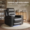 thumbnail image 6 of COLAMY Electric Power Recliner Chair with Triple Motor, Adjustable Power Headrest and Lumbar Support, Heavy Duty Home Theater Seating with LED, USB Type-C Ports, Storage, Black, 6 of 12