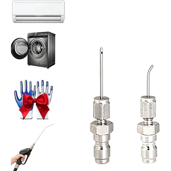 Pressure Washer Needle Tips, 4 Pack Stainless Steel High-Pressure Needle Nozzle, Heavy Duty Washer Spray Flush Kit with Straight & Side Spray Tips, For Washing Machine Ac Cleaning(Short)