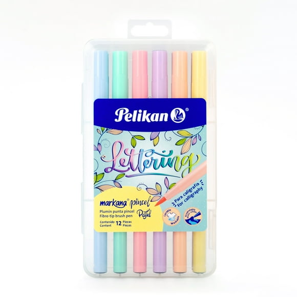 Pelikan Plumones para Lettering Markana Pincel Paste estuche con 12 Pelikan Plumones