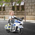 thumbnail image 4 of Costway 6V Kids Ride On Police Motorcycle Trike 3-Wheel w/ Headlight and Flashing Siren, 4 of 10