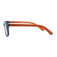 thumbnail image 3 of Mens Woodgrain Arm Rectangle Plastic Reading Glasses Blue Orange +2.0, 3 of 4