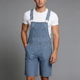 thumbnail image 2 of DDAPJ pyju Clearance Sales Today! Men's Denim Overalls Jean Shorts Bib Coveralls Summer Casual Work Jumpersuit with Pockets Sky Blue XXXL, 2 of 9