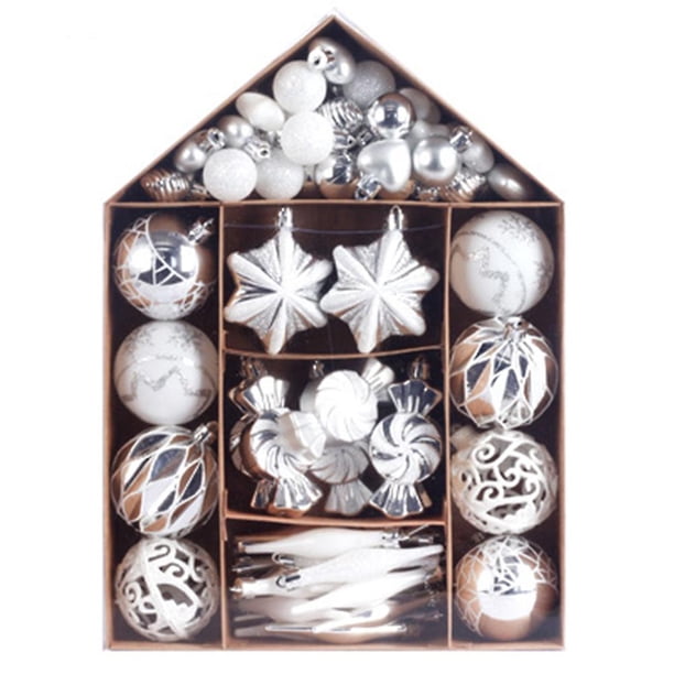 Juego de adornos de bolas de Navidad YONGSHENG para árbol paquete de regalo 73 Uds.