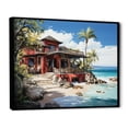 thumbnail image 2 of Designart "Tropical Retreat in the Caribbean III" Beach & Ocean Floater Framed Wall Decor, 2 of 7