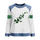 thumbnail image 2 of TaTaai Women's Casual Patchwork Blouse Long Sleeve Round Neck St. Patrick's Day Theme Irish Festival Spring Holiday Top Gift, 2 of 5