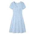 thumbnail image 3 of Lenpel Womens Summer Boho Dresses Fashion Eyelet V Neck Short Sleeve Knee Length Sundresses Casual Loose Dresses, 3 of 6