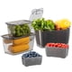 thumbnail image 1 of Contenedores de almacenamiento LUXEAR para frutas y verduras frescas, paquete de 3, color gris, 1 of 1