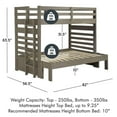 thumbnail image 5 of My Bed Now Everest Twin-over-Full Solid Wood Bunk Bed with Ladder in Slate Brown, 5 of 5
