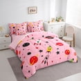 thumbnail image 3 of Homewish Red Black Planet 7 Pieces Bedding Comforter Set,Cartoon Astronaut Rocket Full Bedding Set,Kawaii Stars Print Fitted Sheet Flat Sheet For Boys Girls,Breathable Home Decor Reversible, 3 of 8