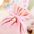 thumbnail image 3 of ERDS-10 Pcs 5.5x5 Inch Deep Pink Velvet Drawstring Bags Candy Bags Fabric Velvet Cloth Gift Pouches for Christmas Jewelry Wedding Favor Ring Small Gift, 3 of 4