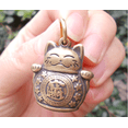thumbnail image 3 of Vtgbrasslover Vtg Vintage style brass cute lucky cat Statues pendant Fortune cat statues figure paperweight mini toys gift, 3 of 4