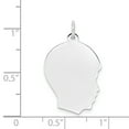 thumbnail image 2 of Beautiful 14k White Plain Medium.035 Depth Facing Right Engravable Boy Charm, 2 of 2