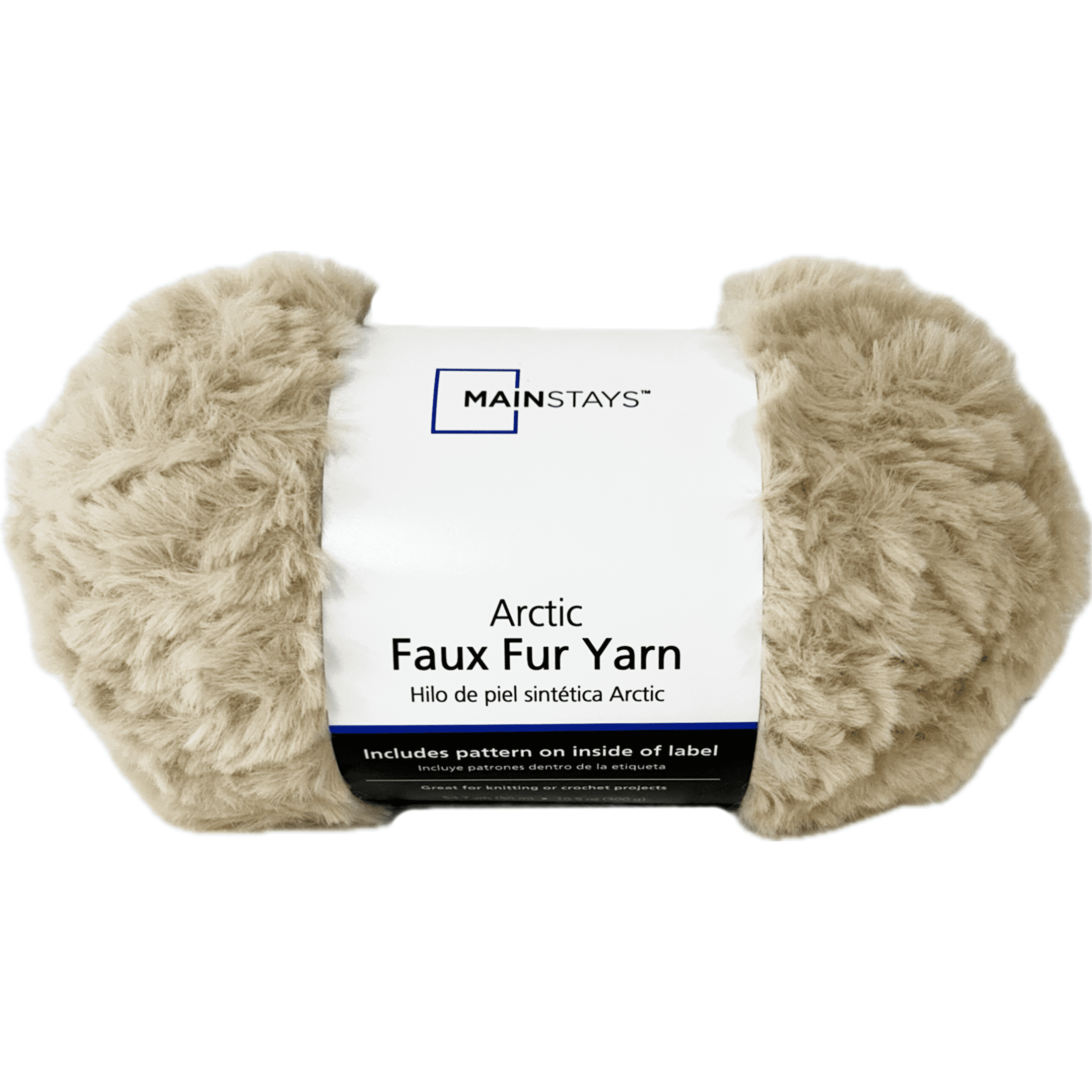 Mainstays Arctic Fur Yarn, 54.7 yd, Light Brown, 100% Polyester, Super Bulky, Pack of 2