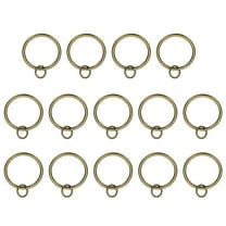 Uxcell 14 Pcs Curtain Rings with Eyelets, 1.5"ID Glide Smoothly Metal Drapery Ring Fit Up to 1 1/4" Curtain Rod, Bronze