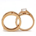 thumbnail image 4 of Luxe Jewelry Designs 3-Piece Women's Rose Gold IP Stainless Steel Wedding Ring Set with Cubic, 4 of 4