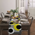 thumbnail image 4 of Geometric Figures Yellow Grey Table Runner Wedding Table Decoration Kitchen Tablecloth Coasters Table Mat Table Runners, 4 of 5