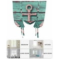 thumbnail image 6 of Pink Anchor Tie Up Curtains for Window, Thermal Insulated Balloon Shade Adjustable Rod Pocket Curtains Valance Panels for Kitchen Bathroom Cafe 42 x 45 Nautical Vintage Rustic Turquoise Wooden, 6 of 6