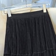 thumbnail image 5 of qelini Womens Velvet Skirt Long Loose Long Skirt Pleated High Waist A-line Skirt Casual Solid Color Summer Skirt, 5 of 5