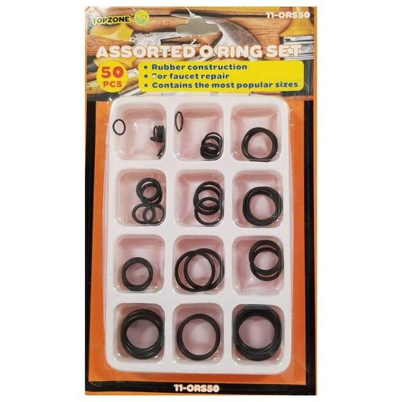 50/PK Black Gasket Rubber Seal O Ring Assortment Set