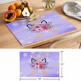 thumbnail image 6 of Red Pink Flower Placemats Set of 2, Antlers Watercolor Leaves Purple Gradient Non-Slip Place Mats Washable Table Mats for Kitchen Dining Table Decorations Indoor/Outdoor, 6 of 9
