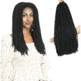 thumbnail image 1 of LOHXINHAIR 18 pulgadas, 7 paquetes de cabello Passion Twist, cabello de ganchillo ondulado con agua, trenzas bohemias preenrolladas para mujeres negras, 1 of 1