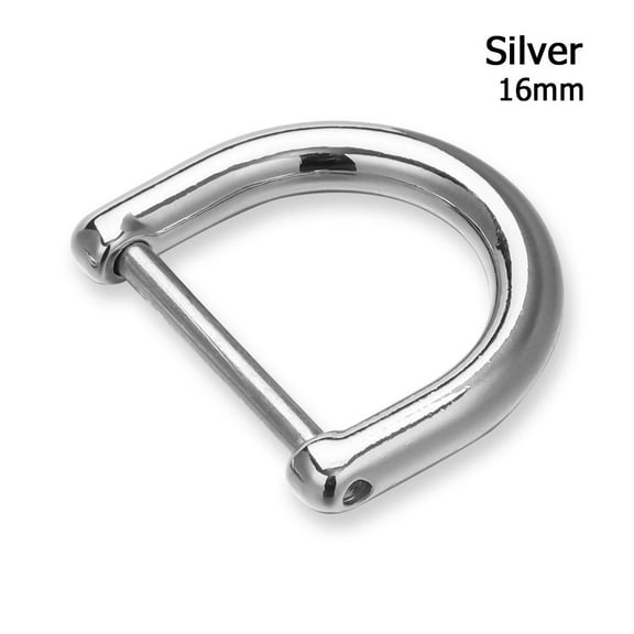 Belt Handle Leather Craft Detachable Shoulder Webbing Buckle Clasp D Ring Buckle Screw D Buckle Open Screw SILVER 16MM