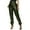 Army Green, variant on GJSYRH Women's High Waist Leather Leggings Loose Fit Solid Jogger Cargo Pants with Functional Pockets for Everyday Casual Wear