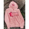 thumbnail image 3 of Licupiee Women's Y2K Sweatshirt Harajuku Star Printed Jackets Long Sleeve Oversized Graphic Letter Zipper Hoodies Streetwear, 3 of 5