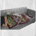 thumbnail image 6 of Ethnic Soft Flannel Fleece Throw Blanket, Travel Adventure Boho Hippie Geometric Colorful Ornaments Folkloric Elements, Cozy Plush for Indoor and Outdoor Use, 70" x 90", Pink and Brown, by Ambesonne, 6 of 6