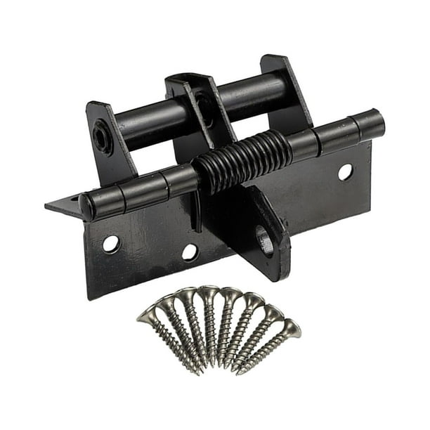 Bisagra de puerta de cierre automático, resistente, con tornillos, herrajes ajustables automáticos Negro