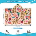 thumbnail image 2 of Dogs with Flowers Hooded Bath Towel，50"x30" for Ages 3 To 12 Kids, Quick Dry Lightweight Soft Microfiber Hood Beach Towel Cover Up for Kids, 2 of 7