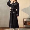 thumbnail image 6 of Long Sleeve Robe for Women Fluffy Loungewear Oversized Hooded Women's Robes Bath Womens Bathrobe Black, 6 of 6