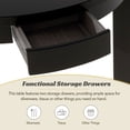 thumbnail image 3 of Atumon Round Dining Room Set for 4, Dining Set Furniture with Extendable Table and 4 Chairs, Wood Dining Table Set for 4, 5 Piece Farmhouse Dining Table Set for Kitchen Dining Room, Espresso, 3 of 10