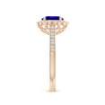 thumbnail image 3 of ANGARA Natural Vintage Style Tanzanite & Diamond Scalloped Halo Ring in 14K Rose Gold for Women (Size-7x5mm) | December Birthstone, Anniversary, Jewelry Gift for Women | Natural Tanzanite Ring, 3 of 9