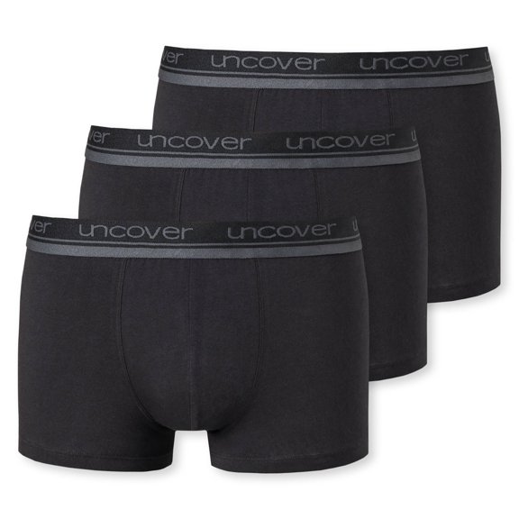 Uncover By Schiesser Men Boxer Shorts Cotton Black Xl