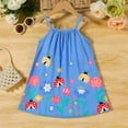 thumbnail image 6 of Girl Dresses Sleeveless Cartoon Ladybug Print Suspenders Dress Girls Dress Blue 9-12 Months, 6 of 6