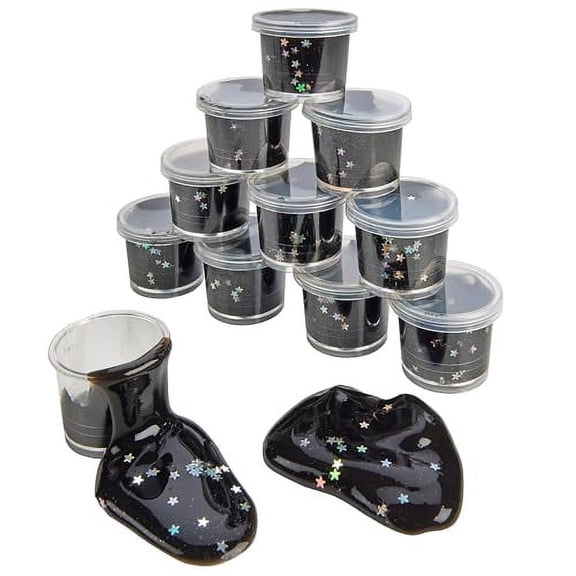 Playbees Black Nebula Slime - 24 Pack - Galaxy Star Slime Party Favors for Kids - Non-Sticky, Stress Relief, Arts & Crafts