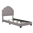 thumbnail image 2 of Saddle Tufted Twin Upholstered Bed in Smoke Gray, 2 of 9