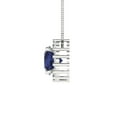 thumbnail image 3 of 1.24 ct round cut halo blue sapphire 14k white hypoallergenic Solid gold Designer Everyday Affordable Dainty Necklace Pendant + 18" hypoallergenic Solid gold chain, 3 of 6