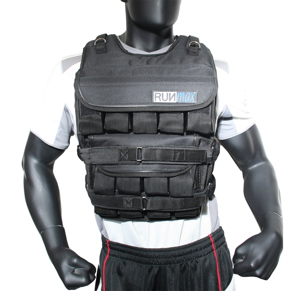 RUNmax 120lbs Adjustable Weighted Vest with Shoulder Pads
