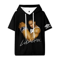 Ludacris Get Back Hooded Short Sleeve Jersey Casual Tshirt Hip Hop Baseball Uniform