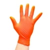 Camco RV Sanitation Disposable Nitrile Gloves | Constructed of Heavy-Duty, Latex-Free Nitrile and Features Textured Fingertips | Orange, 30-Count (40286)