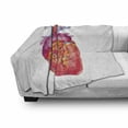 thumbnail image 3 of Anatomy Soft Flannel Fleece Throw Blanket, Polygonal Style Human Heart Pumping Blood Science Mosaic Biology Pattern, Cozy Plush for Indoor and Outdoor Use, 70" x 90", Multicolor, by Ambesonne, 3 of 6