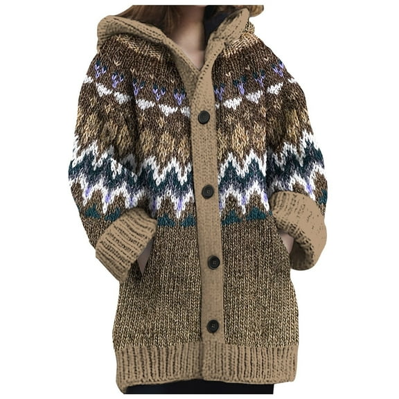 Cute Cardigans Women Cozy Knitted Hooded With Pockets Casual Style Sweater Jacket Lightweight Cardigans