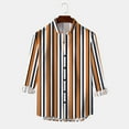 thumbnail image 2 of adviicd Grunt Style Shirts For Men Men's Casual Stylish Long Sleeve Button-Down Shirts Striped Dress Shirts Cotton Shirt Orange L, 2 of 3
