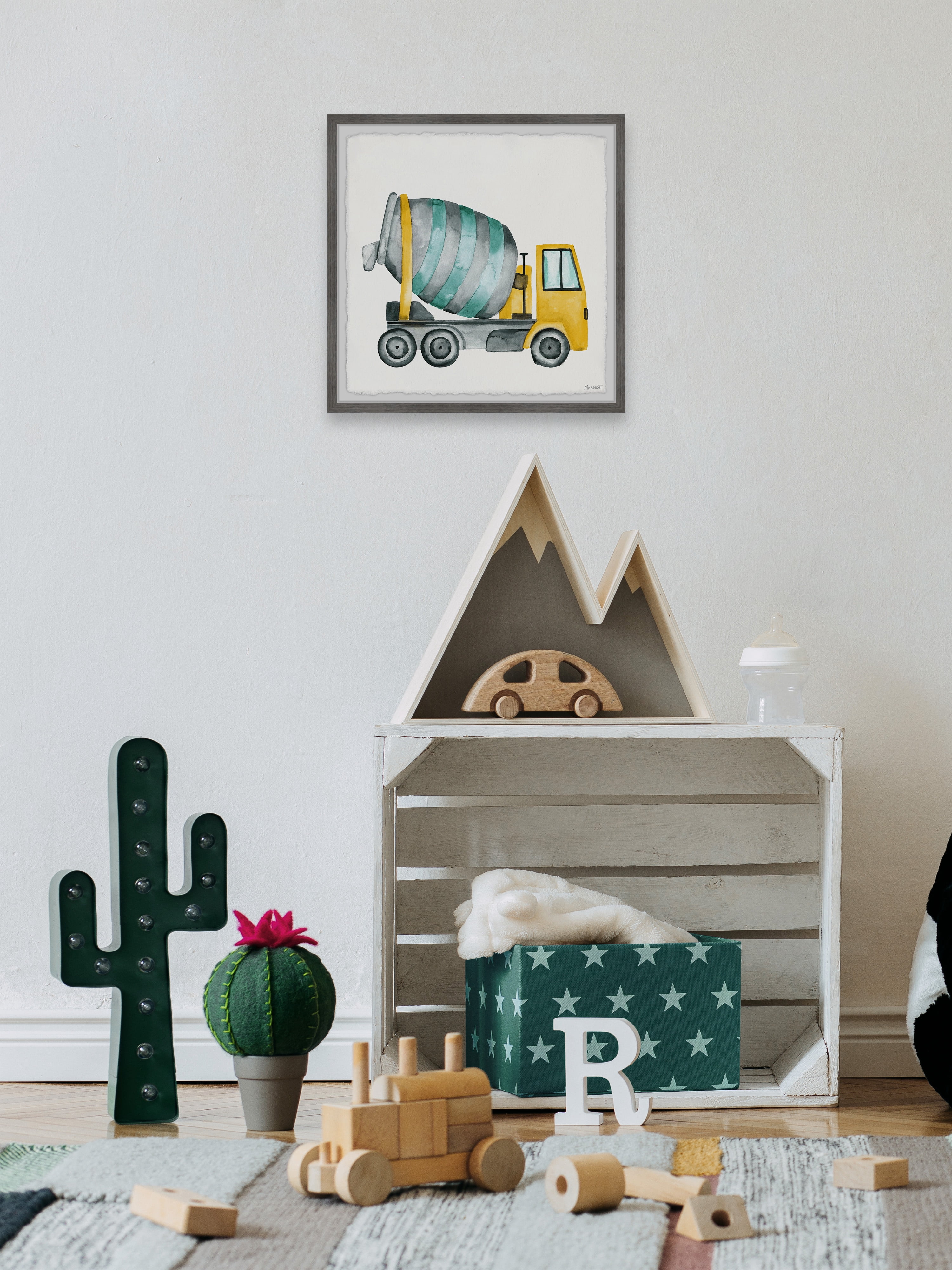 Marmont Hill Cement Mixer Truck Framed Wall Art