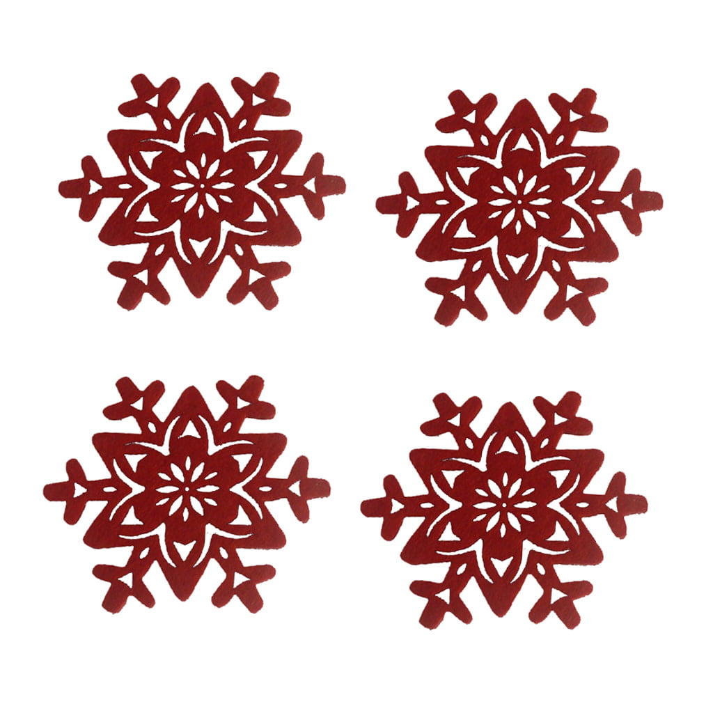 Christmas Party Details about   BNIP New 4 Pack Snowflakes Coasters Red Felt 